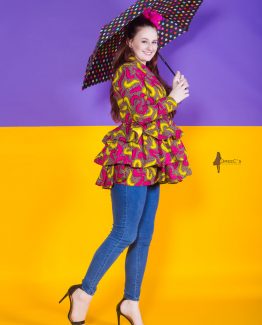 The Wildflower Peplum Jacket 3reec's Purple Pink Yellow Brown Floral Abstract Ankara African Print Dashiki Retro Chic Fashion Spring Summer 2017 Freedom Collection SS17