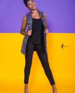 The Tootsie Suit Vest Jacket 3reec's Purple Blue Green Pink Floral Ankara African Print Dashiki Retro Chic Fashion Spring Summer 2017 Freedom Collection SS17